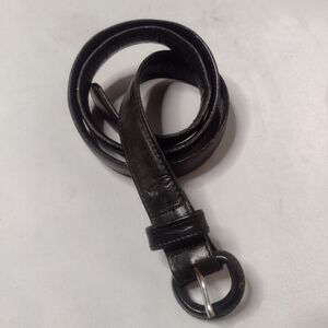 Polo Ralph Lauren Women's Leather Belt 32 Black Distressed Bohemian Boho XX